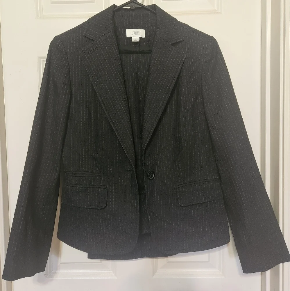Gorgeous and Classy Ann Taylor The Loft Jean Material pant suit Sz 4top Sz 2pant - Picture 2 of 5